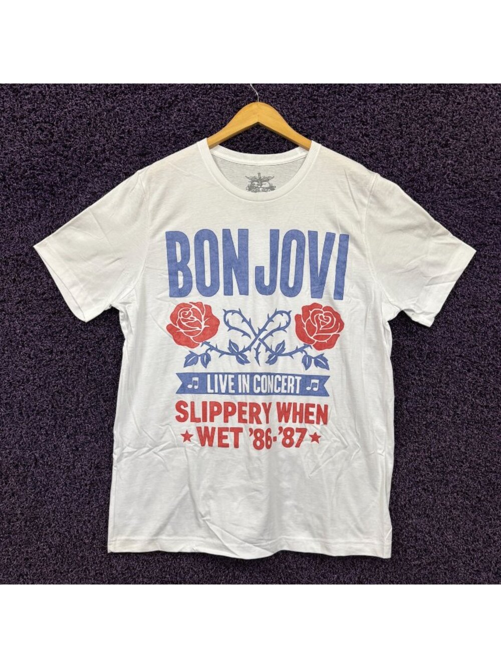 Bon Jovi Slipper When Wet Live in Concert Rock Band T-Shirt Size Extra Large